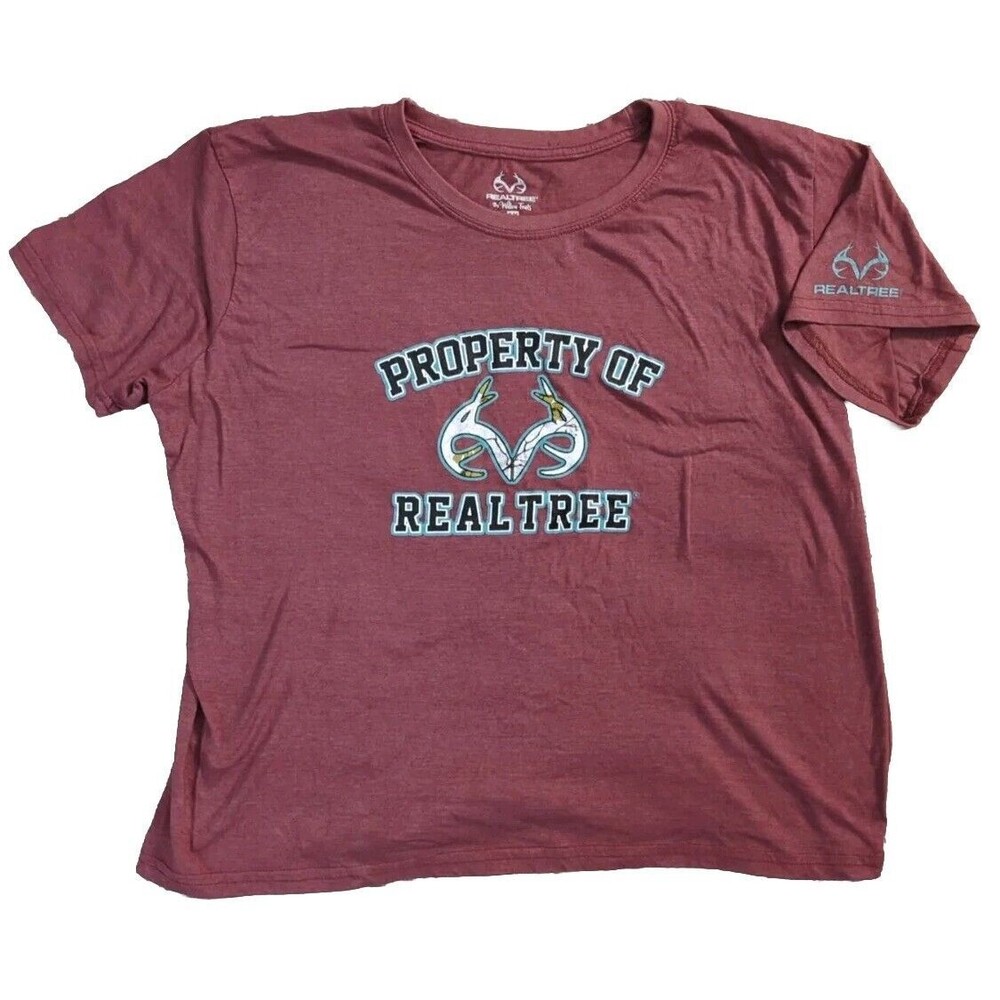 Realtree Property Of Maroon T-Shirt Women’s 1X Outdoor Hunting Camo Graphic Tee